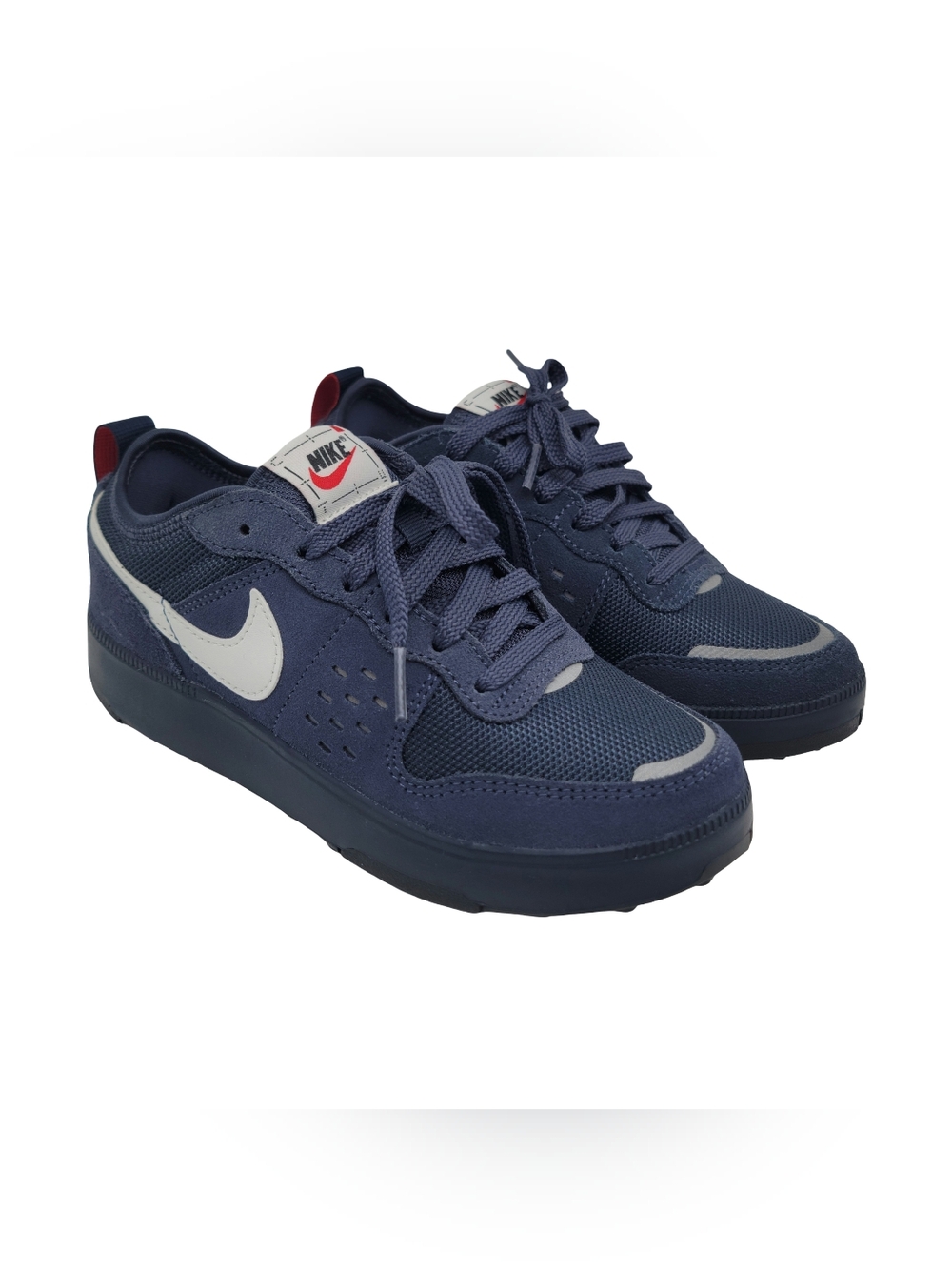 Nike C1TY Suede Sneakers Kids Size 2 Obsidian Thunder Blue Summit White